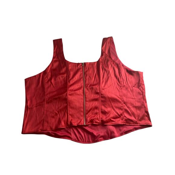 Y2K Hot Pink Satin Corset Tank Top Torrid Plus Size 5 Bustier Style - Picture 6 of 6